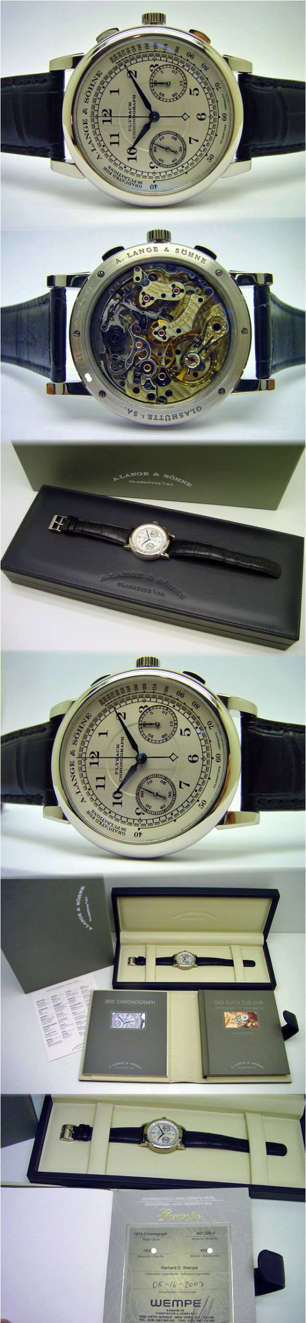 A. Lange &amp; S&ouml;hne 401.026 1815 Flyback Chronograph Weißgold Full Set